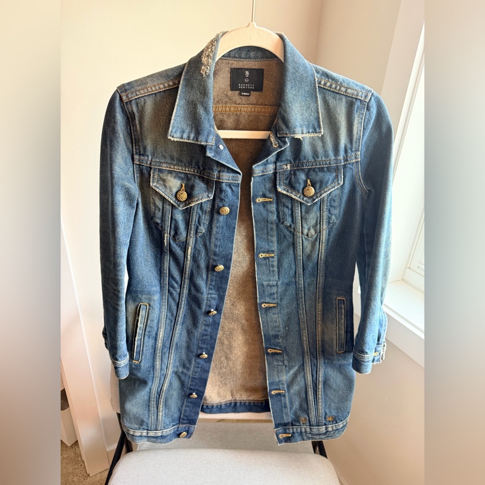 R13 x Barneys New York Woman’s Washed Blue Denim Jacket. Like New! Thigh-length